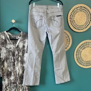 Calvin Klein Light Gray Straight-Leg Women's Jeans 10 Y2K Bootcut mid rise